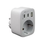 Φορτιστής Fast Charge 2x Type-C + USB-A + σούκο