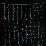 LianosXmas 360Led Σταθερή Συμμετρική Κουρτίνα Ip44 Με Επέκταση 200 x 200(H)cm,Διάφανο Καλώδιο/Λευκό Λαμπάκι