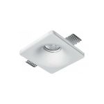 Spot Light Τετράγωνο Γύψινο Χωνευτό Σποτ με Ντουί GU10 Λευκό 12x12εκ. 1τμχ