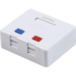 Central Διπλή Εξωτερική Πρίζα Δικτύου RJ45 Τύπου Cat6 σε Λευκό Χρώμα 01-60-196/M