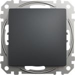 Schneider Electric Sedna Χωνευτός Διακόπτης Τοίχου Μονός χωρίς Πλαίσιο Μεσαίος Ανθρακί