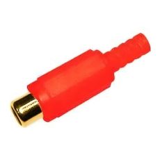 RCA Θηλυκό Καλωδίου ID5mm Επίχρυσο Πλαστικό Κόκκινο RJ228G Ultimax (01.099.0046)
