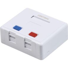 Central Διπλή Εξωτερική Πρίζα Δικτύου RJ45 Τύπου Cat5 σε Λευκό Χρώμα (Cat5e) 01-60-188