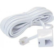 Comp Flat Τηλεφωνικό Καλώδιο RJ11 6P4C male - female 2m Λευκό (01.074.0063)