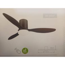 Lineme Hebe Ανεμιστήρας Οροφής 132cm με Φως Καφέ / Μαύρος