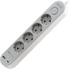 SAS Πολύπριζο 4 Θέσεων με USB-A, USB-C, Διακόπτη και Καλώδιο 1.5m