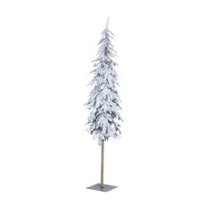 Eurolamp Χριστουγεννιάτικο Δέντρο Slim Αυγή Χιονισμένο 210cm Πράσινο