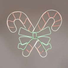 Eurolamp Χριστουγεννιάτικος Φωτοσωλήνας σε Σχήμα Ζαχαρωτό Πράσινο 70x60εκ.