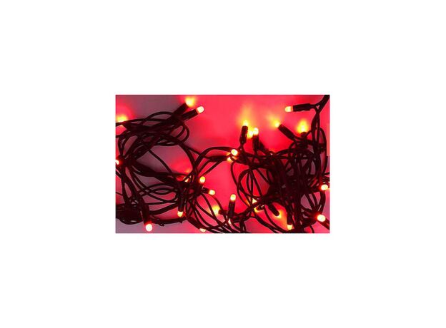 Χριστουγεννιάτικα Λαμπάκια Σε Σειρά 100LED Επεκτεινόμενα Σταθερά Κόκκινα με Πράσινο Καλώδιο Lucas XR100EPR