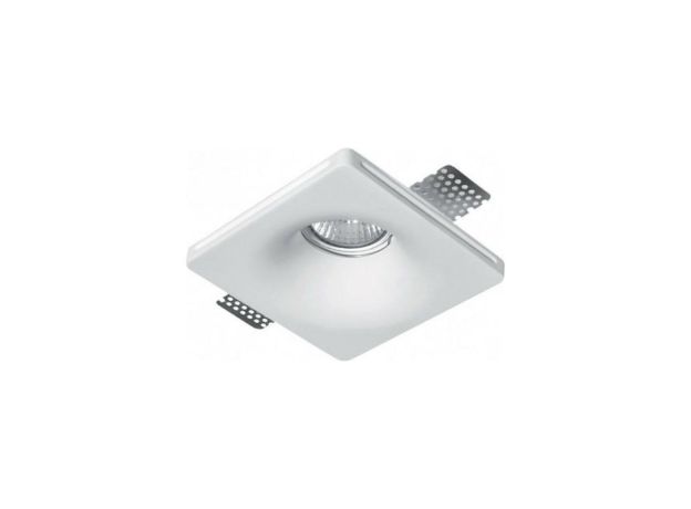 Spot Light Τετράγωνο Γύψινο Χωνευτό Σποτ με Ντουί GU10 Λευκό 12x12εκ. 1τμχ