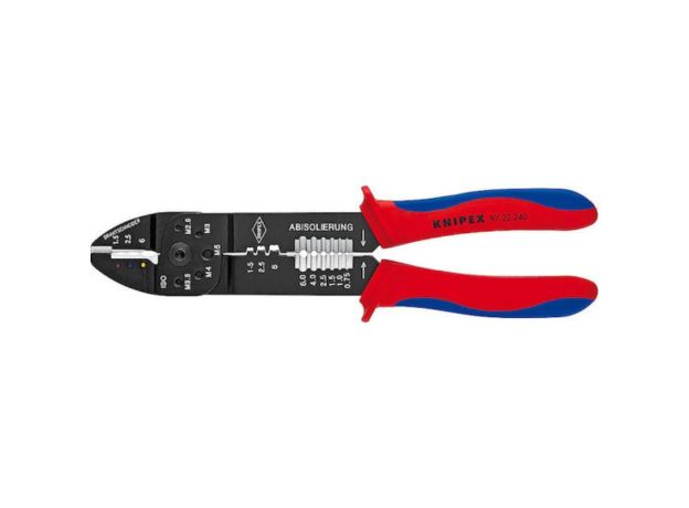 Knipex Πρέσα Ακροδεκτών Διατομής 0.5 - 6mm² με Απογυμνωτή (Μήκος 240mm)