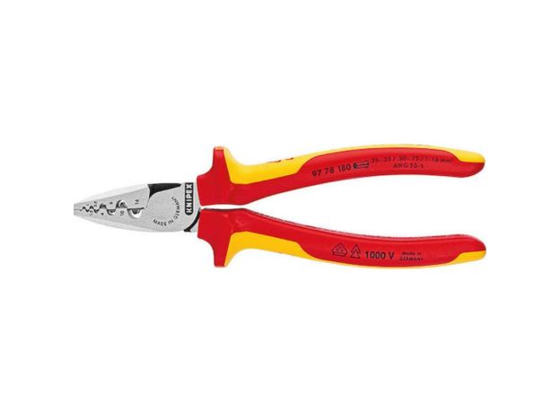 Knipex Πρέσα Ακροδεκτών με Μόνωση (Μήκος 180mm)