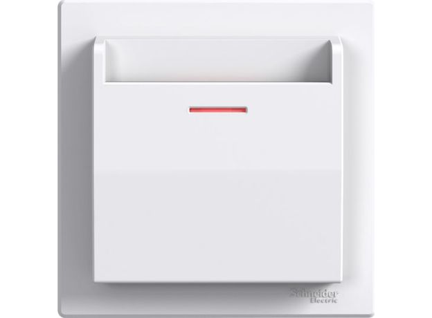 Schneider Electric Asfora Χωνευτός Καρτοδιακόπτης Τοίχου Εντολών με Πλαίσιο Λευκός