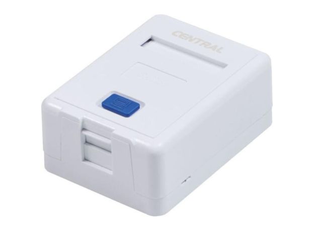 Central Μονή Εξωτερική Πρίζα Δικτύου RJ45 Τύπου Cat6 σε Λευκό Χρώμα 01-60-195/M