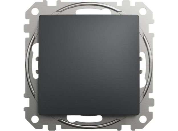 Schneider Electric Sedna Χωνευτός Διακόπτης Τοίχου Μονός χωρίς Πλαίσιο Μεσαίος Ανθρακί