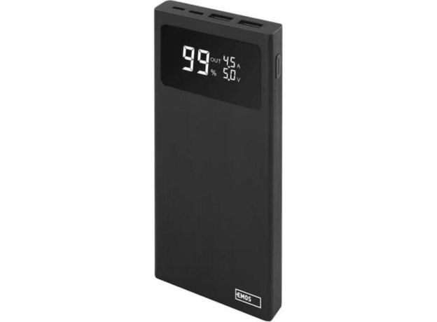 Emos B0531B Power Bank 10000mAh 22.5W με 2 Θύρες USB-A και Θύρα USB-C Μαύρο