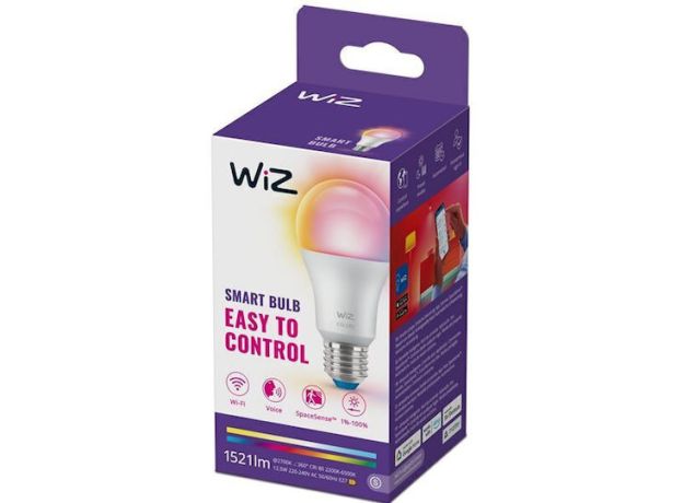 WiZ Smart Λάμπα LED 13W για Ντουί E27 και Σχήμα A60 RGBW 1521lm Dimmable