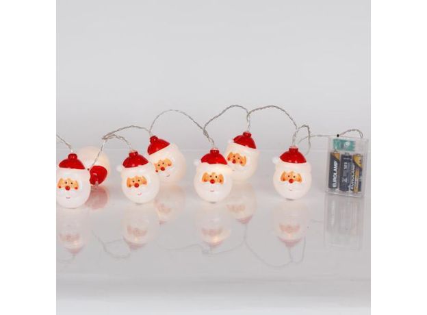 Eurolamp 10 Λαμπάκια LED 1.65μ. Θερμό Λευκό Μπαταρίας σε Σειρά
