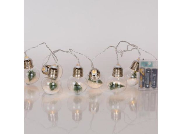 Eurolamp 10 Λαμπάκια LED Θερμό Λευκό Μπαταρίας σε Σειρά